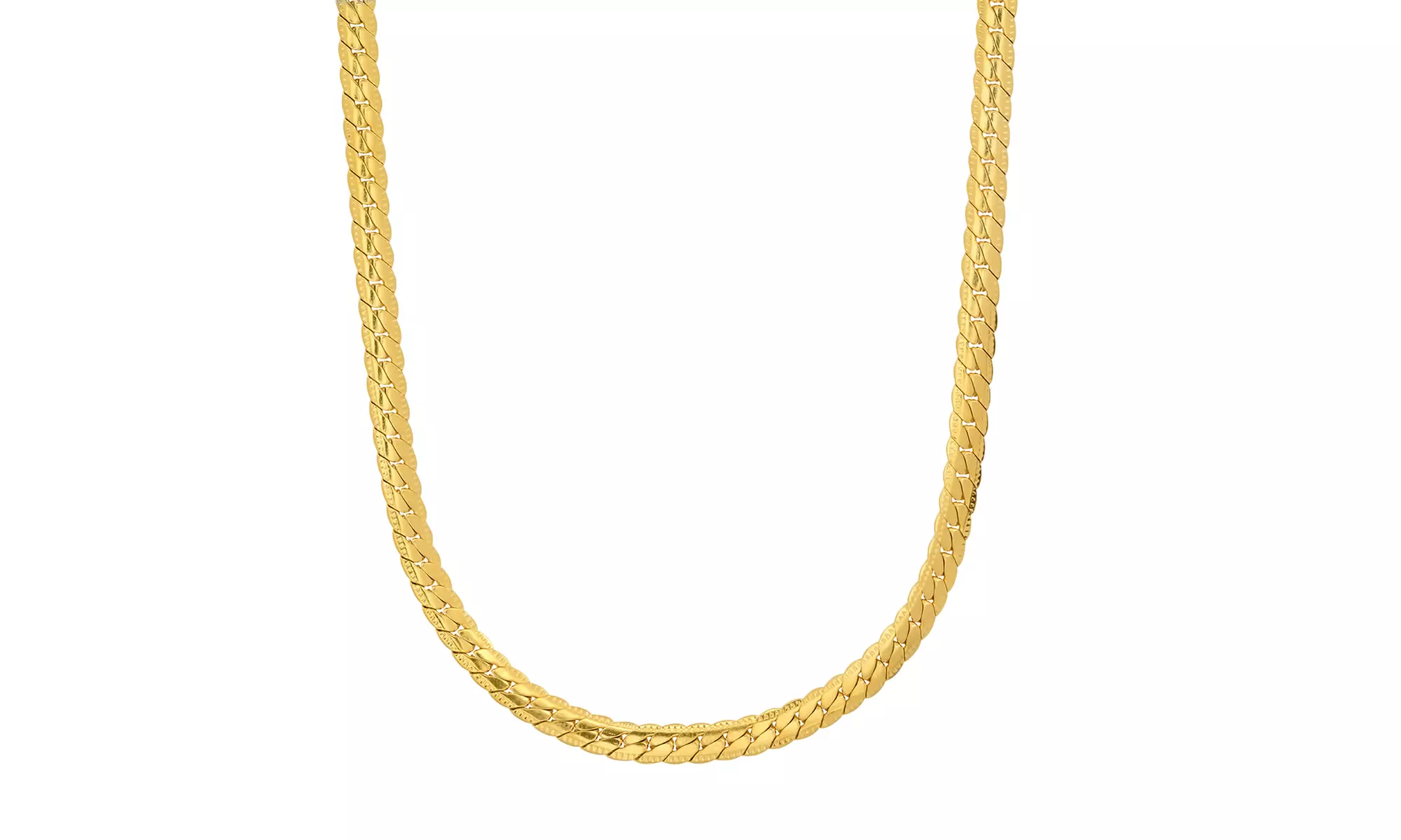 Men's Stainless Steel Curb Cuban Link Flat Necklace Chain