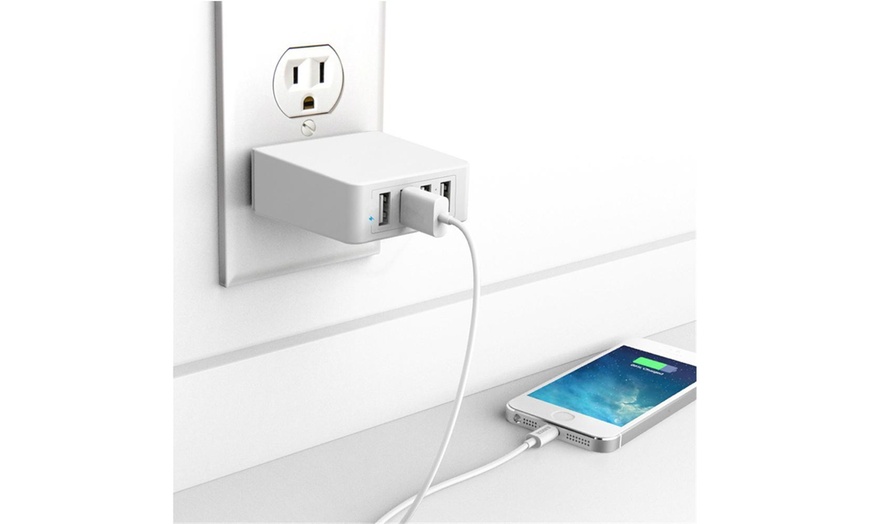 4 Port USB Rapid Wall Charger Travel Power Adapter Groupon   C870x524 