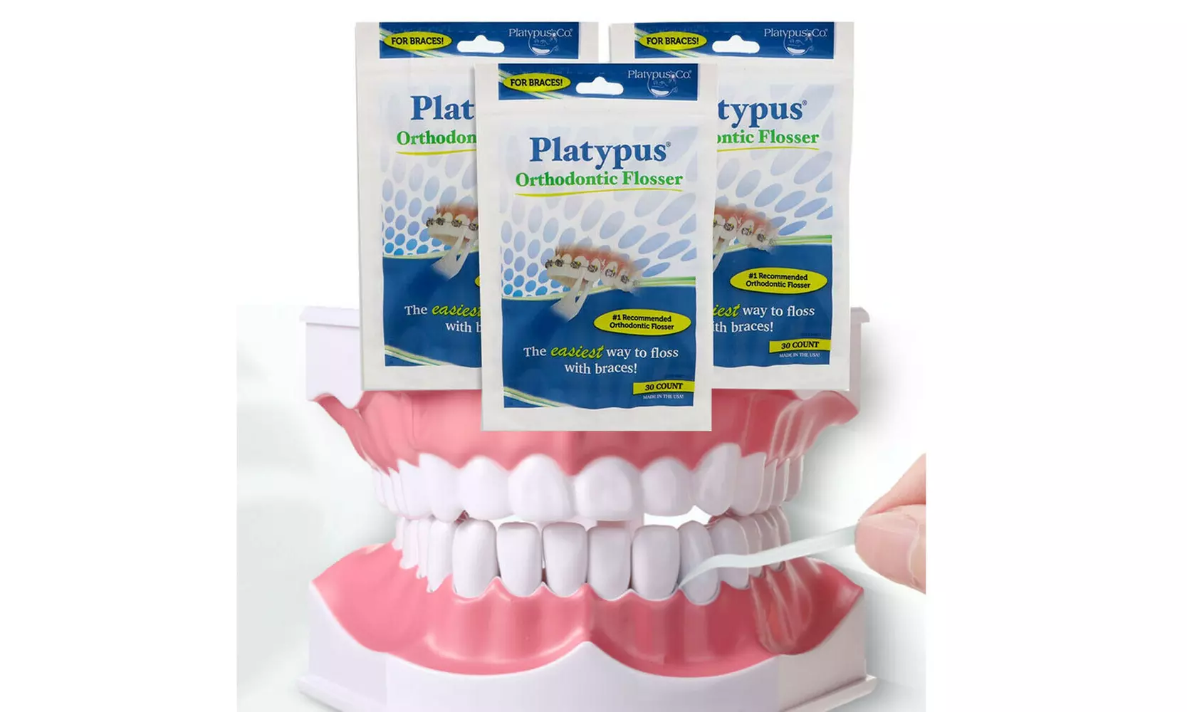 Platypus Ortho Flosser for Braces 30-Count,3Pack - Second Medium
