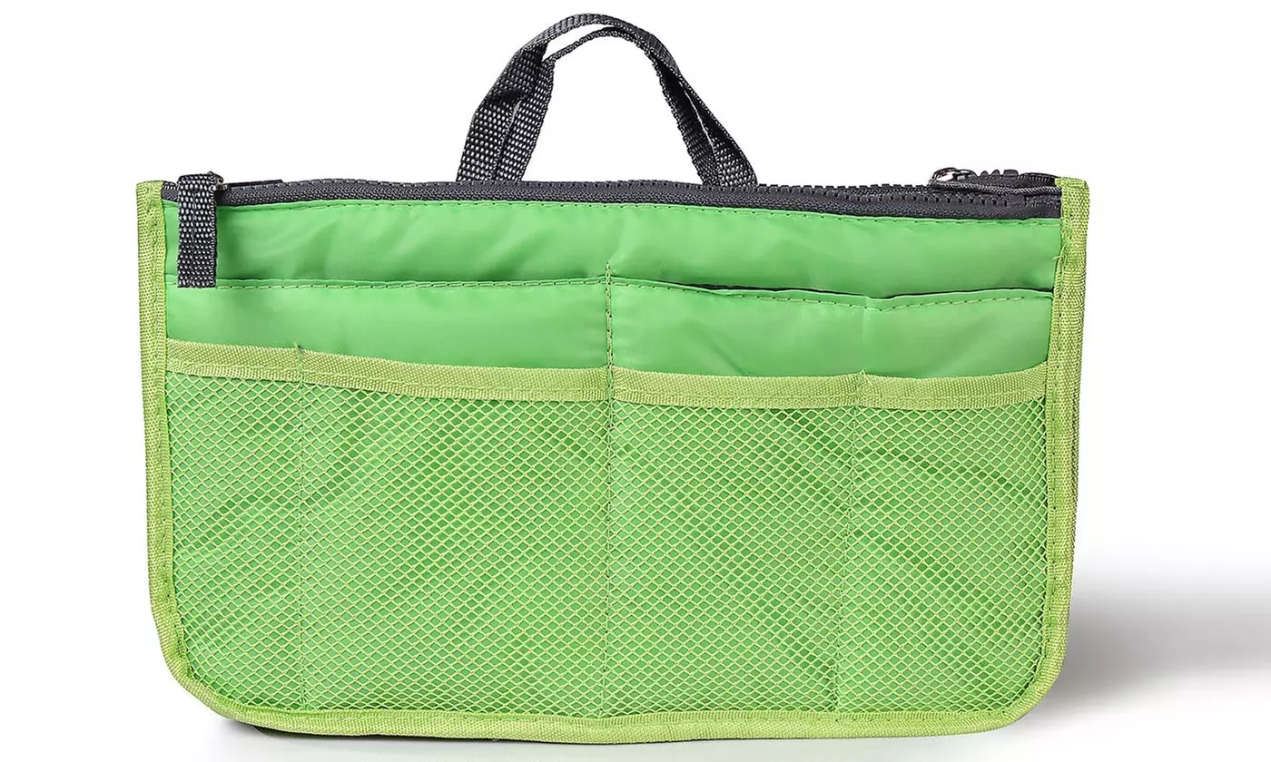 iMounTEK Large Travel Tote Handbag Insert Bag Purse Liner w/ Zippers