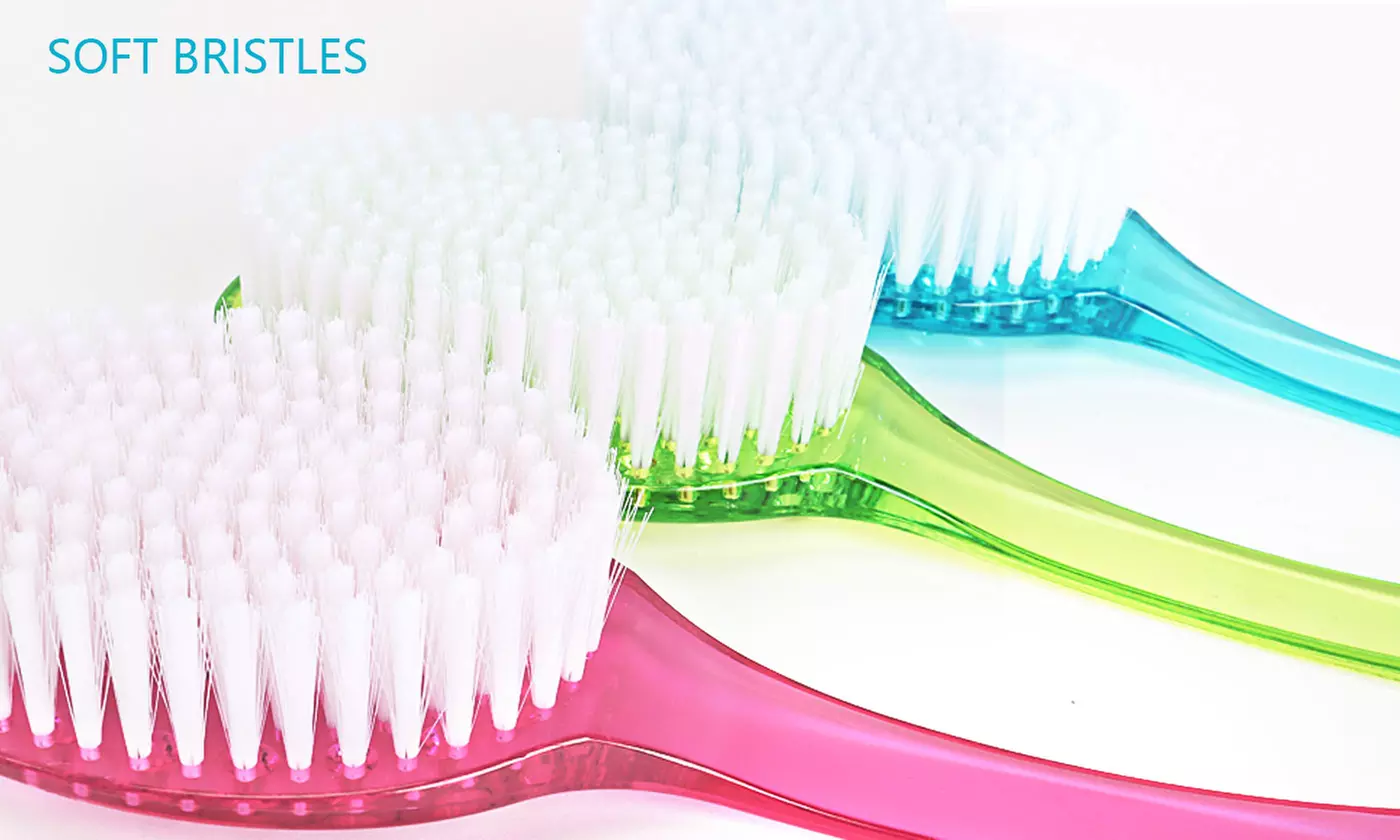 2-Pack Long Handle Medium Stiff Bristles Back Brush Scrubber for Bath 
