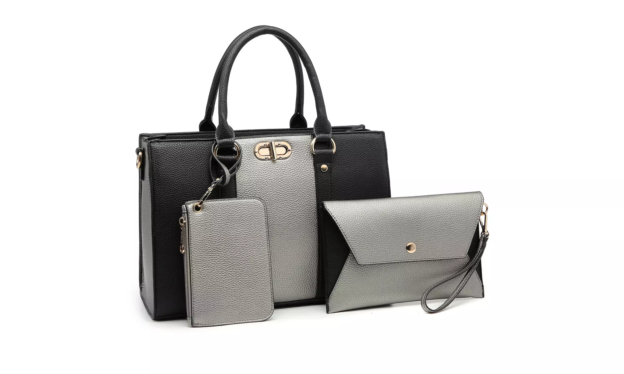MK Belted Collection Women Fashion Satchel Purse with Matching Wristlet - Second Medium