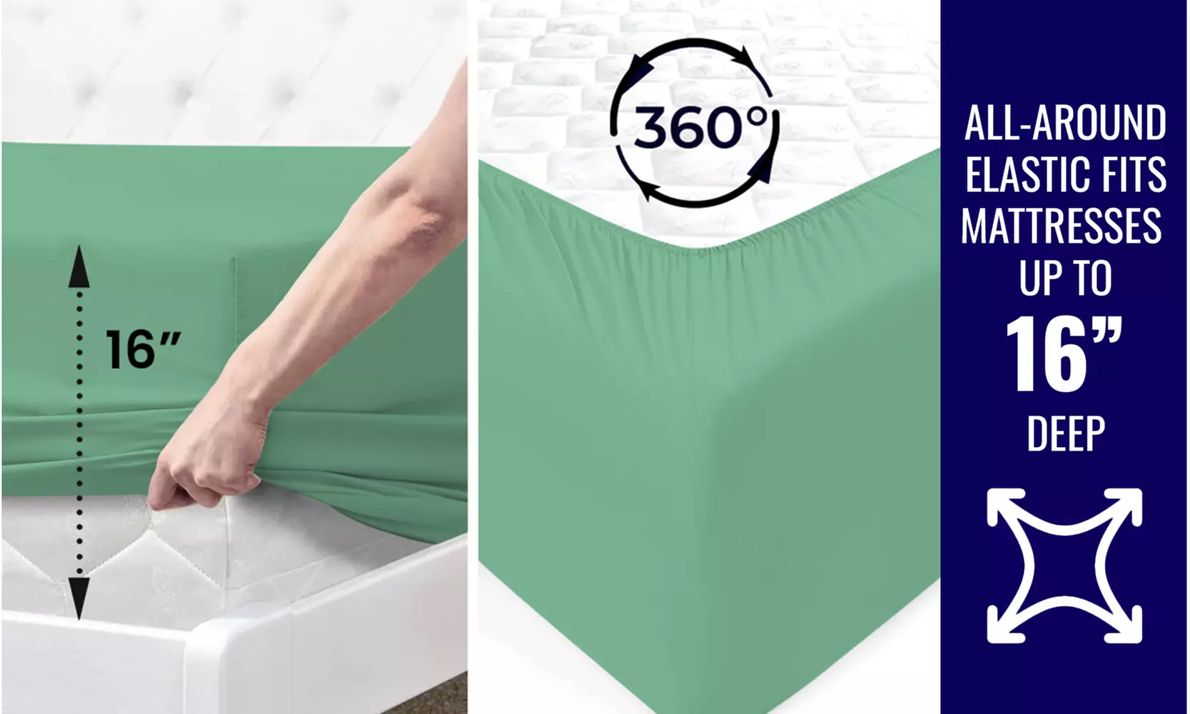 1800 TC Twin Sheet Set - 3PC Double Brushed Bamboo Blend