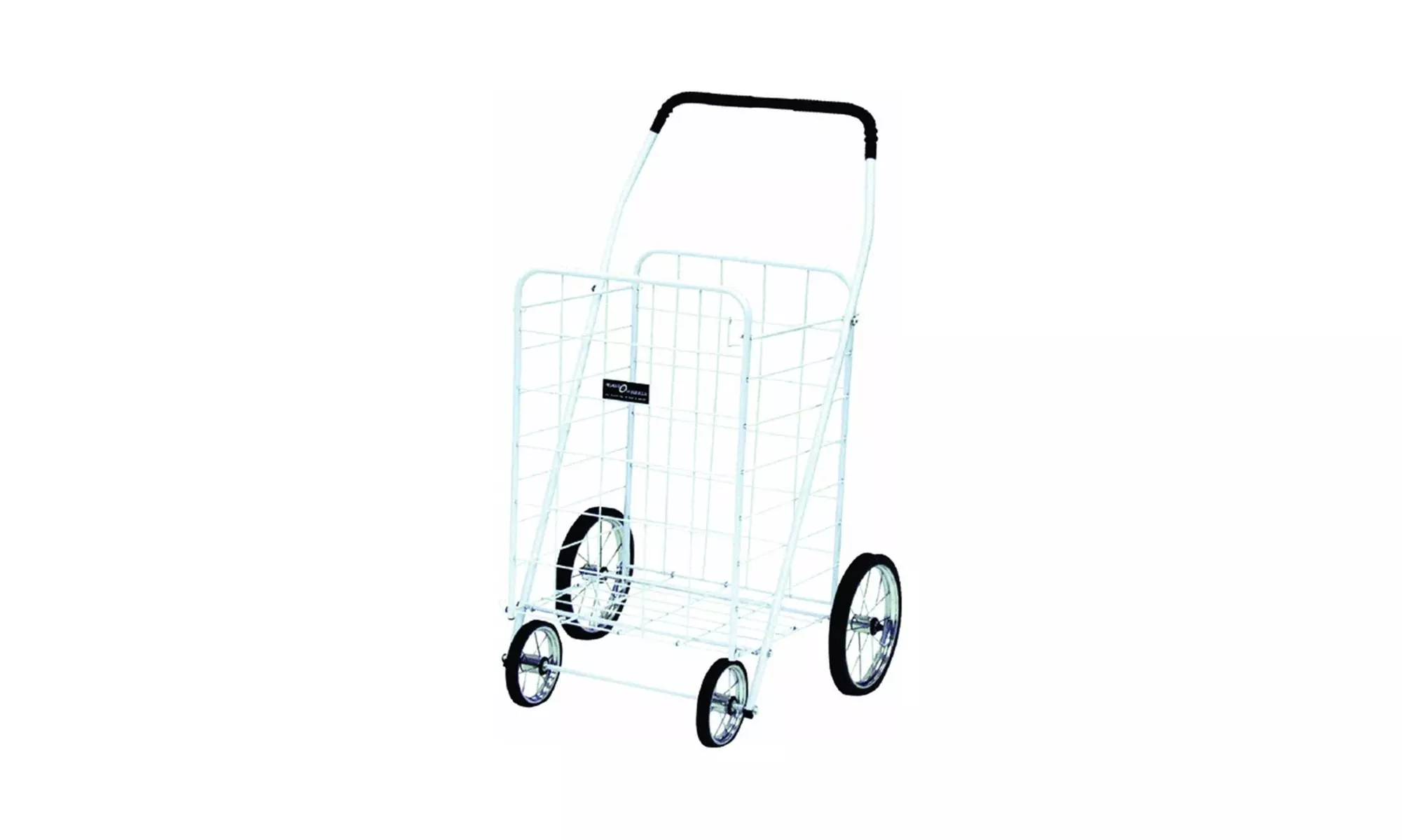 Narita Trading NTC001WH Jumbo 4 Wheel Folding Shopping Cart, White - Primary Image