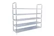 Simple Assembly 5 Tiers Non-woven Fabric Shoe Rack with Handle Gray - Second Medium