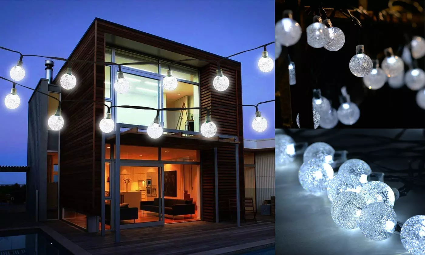 LED Solar String Ball Lights Outdoor Waterproof Garden Yard Decor