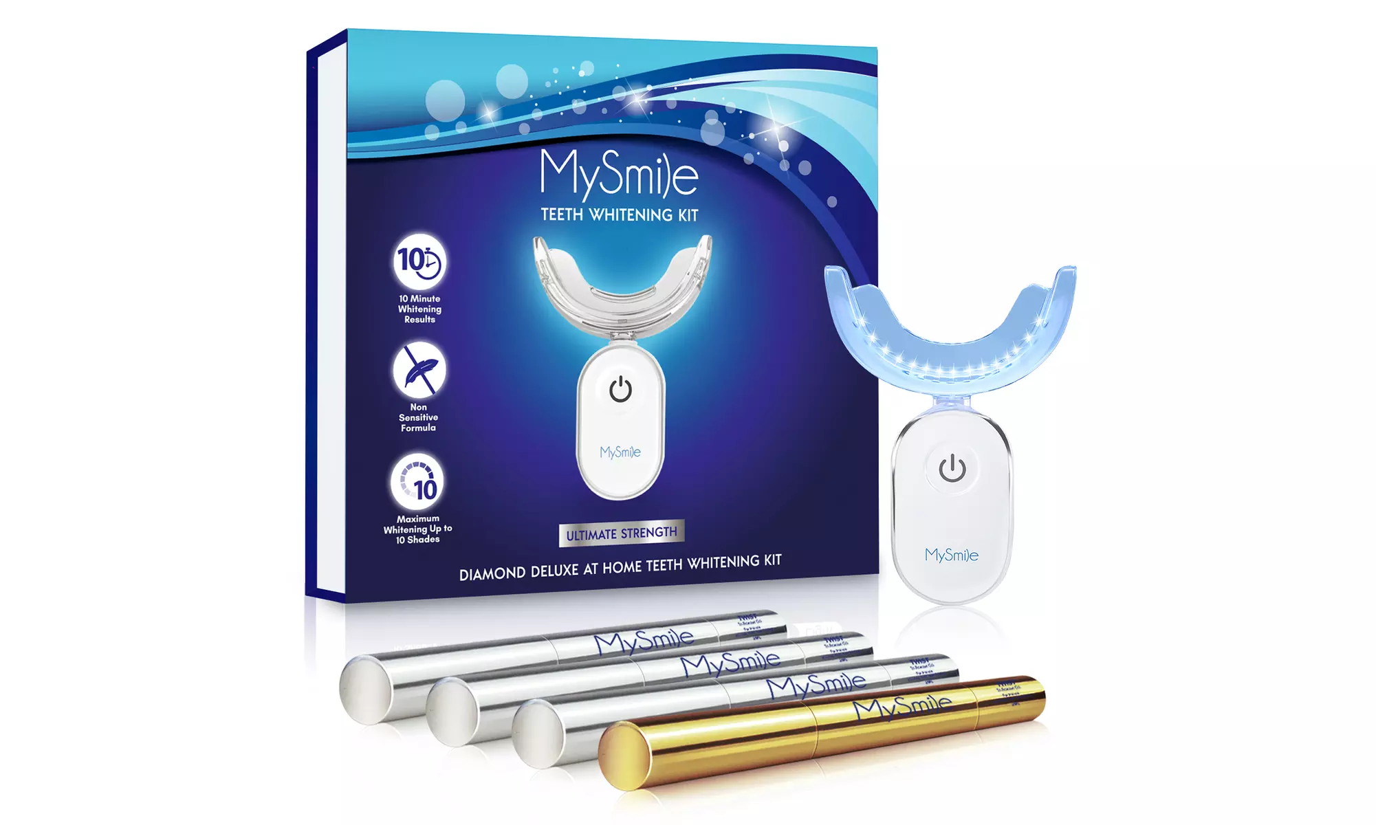 MySmile Deluxe 10 Minute Teeth Whitening Kit with 4 Teeth Whitening Pens