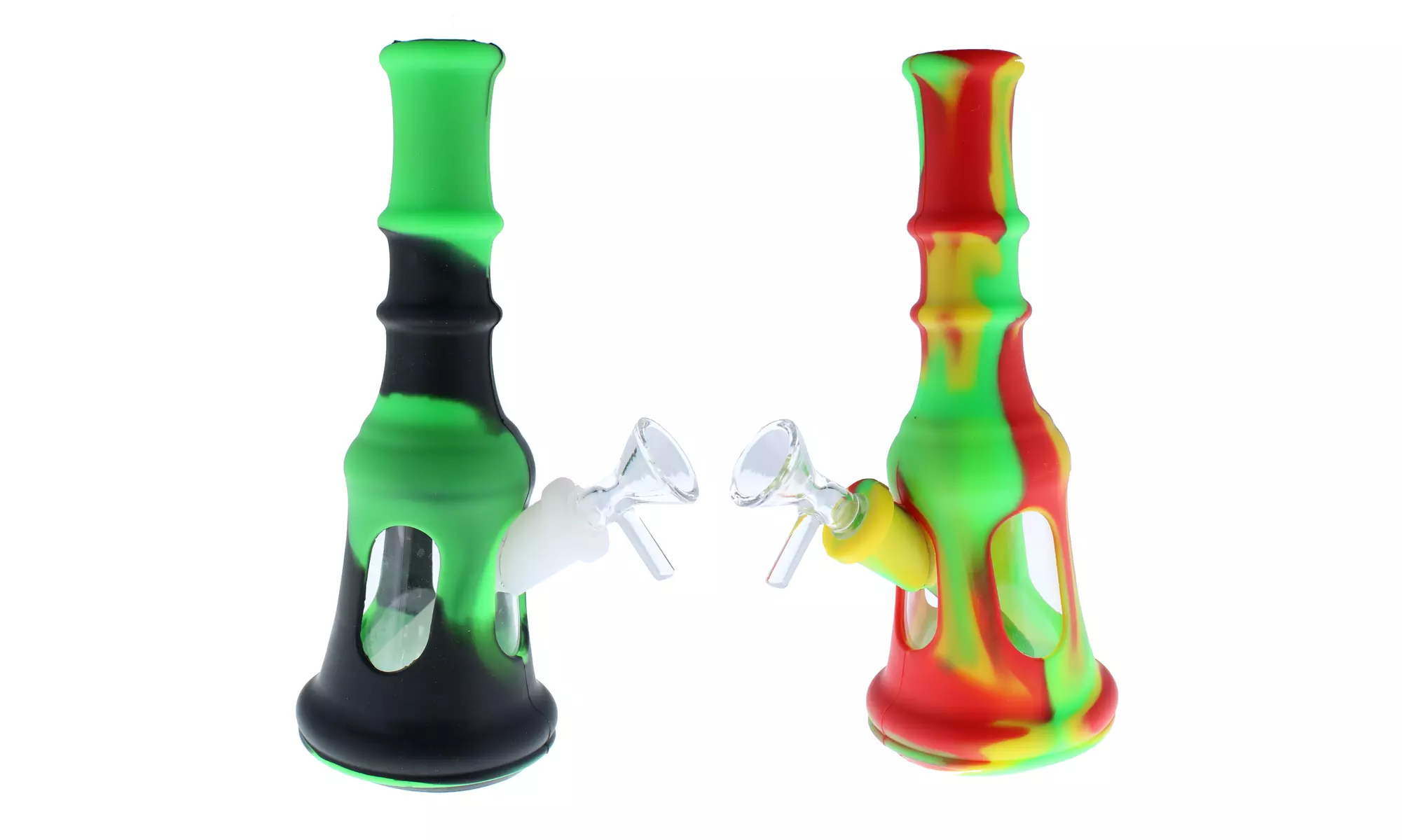 8" Assorted Color Liberty Bell Hybrid Glass and Silicone Tobacco Water Pipe - Primary Image
