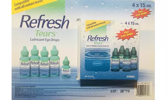 Refresh Tears Lubricant eye drops 4x15 ml, 1x5 ml - Primary Image