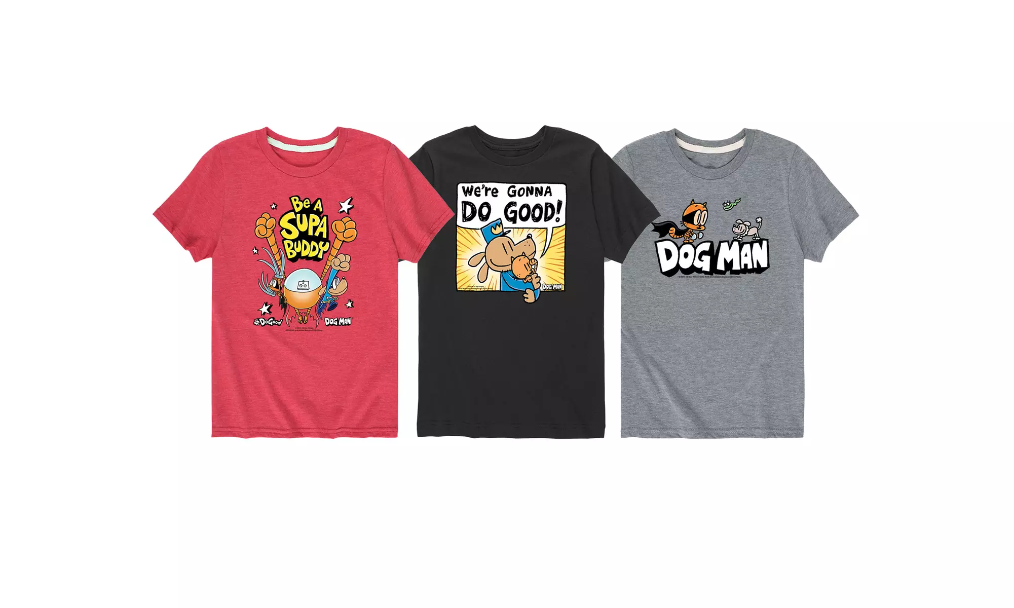 Dog Man: Be A Supa Buddy Kid's Tees - Primary Image