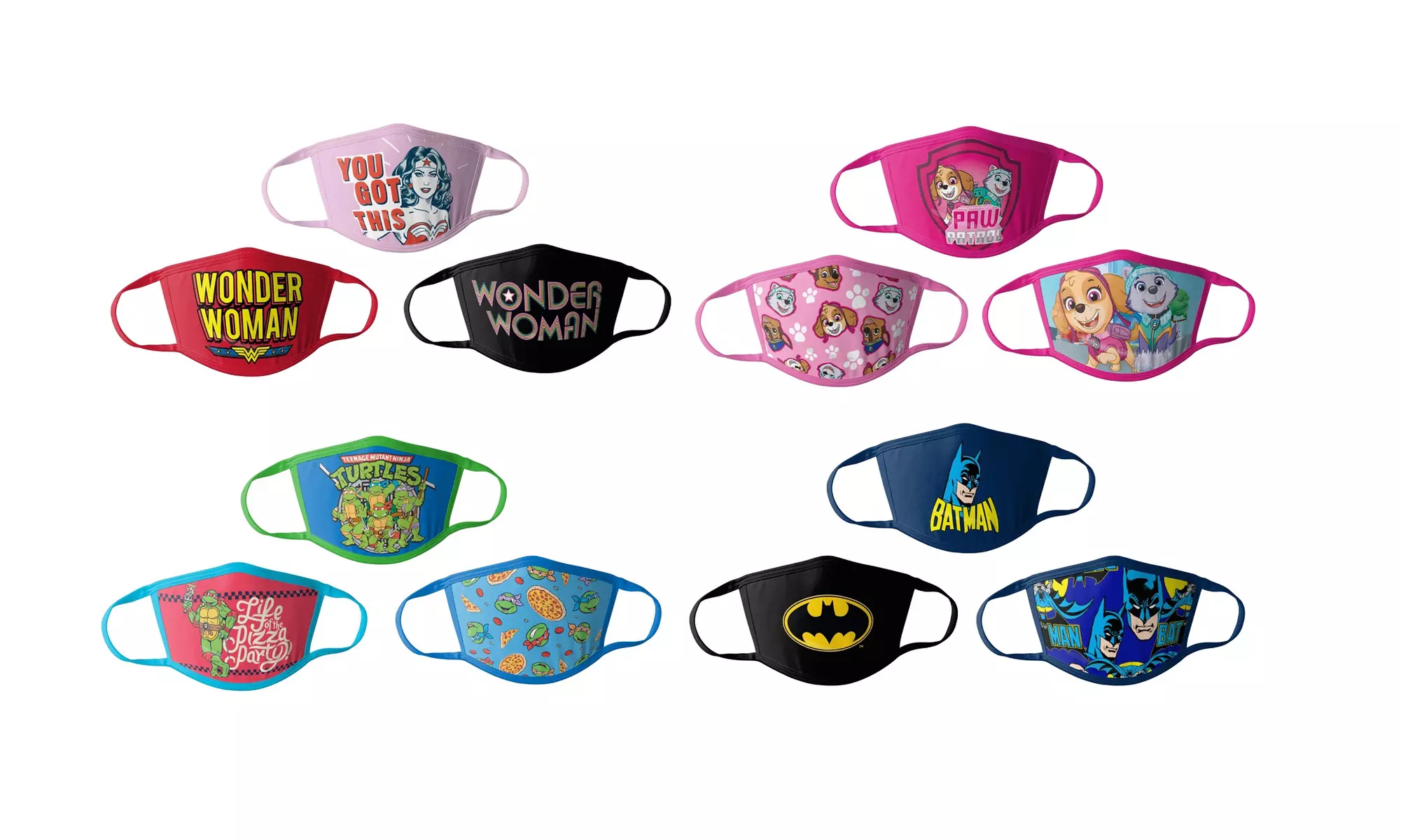 Kids Licensed Face Masks Spongebob, Paw Patrol and More Non-medical (Pack of 3) - Primary Image