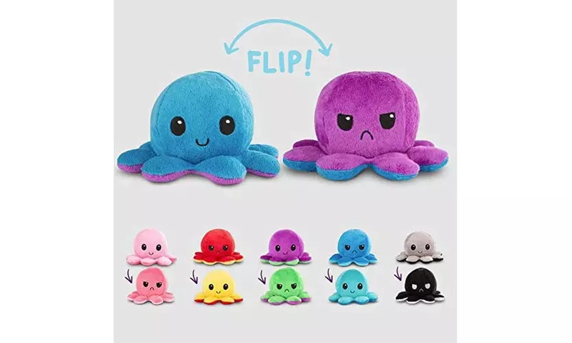 Reversible Octopus Plush Toy Show Your Mood Without Saying A Word - Primary Image