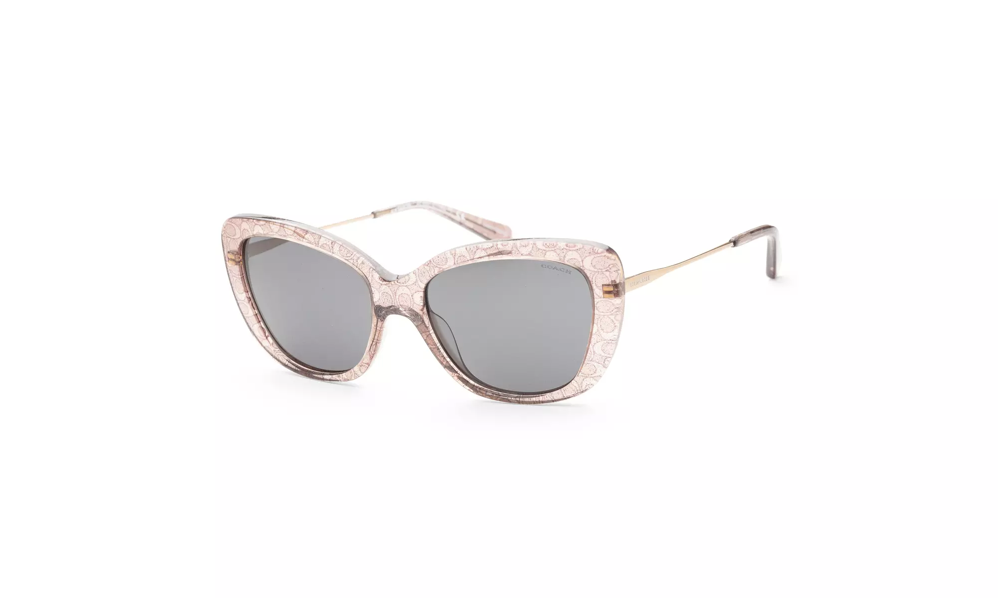 Coach Women's HC8291-558887-54 Fashion 54mm Transparent Smoke Signature Suns - Second Medium