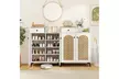 Costway 6-Tier Shoe Cabinet with Drawer 6 Removable Shelves Ventilation Openings - Second Medium