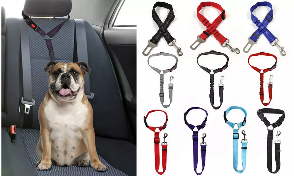 Puppy Dog Vehicle Harness Seat Belt Headrest Restraint Adjustable  - Primary Image