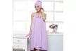 Microfiber Fabric Bath Towel Shower Cap Set - Second Medium