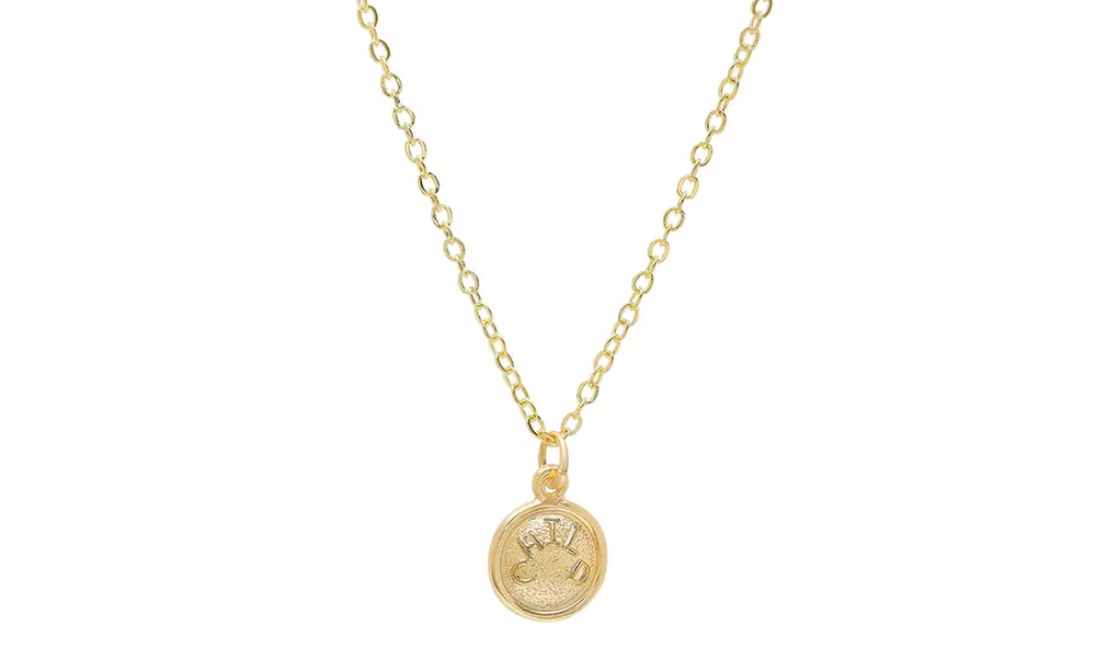 Disc Pendant Necklace In 14K Solid Gold