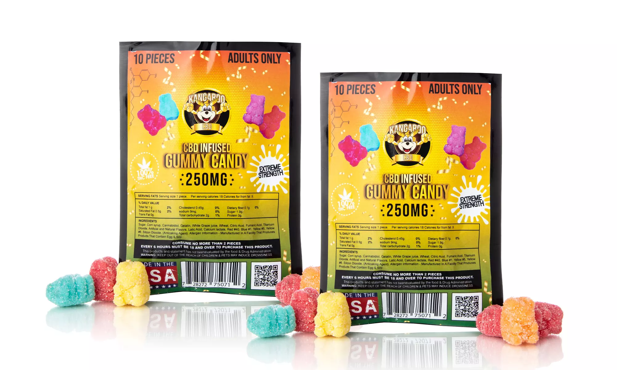 Organic CBD-Infused Bear Pouch from Kangaroo CBD (250mg) (1-, 2-, or 3-Pack) 