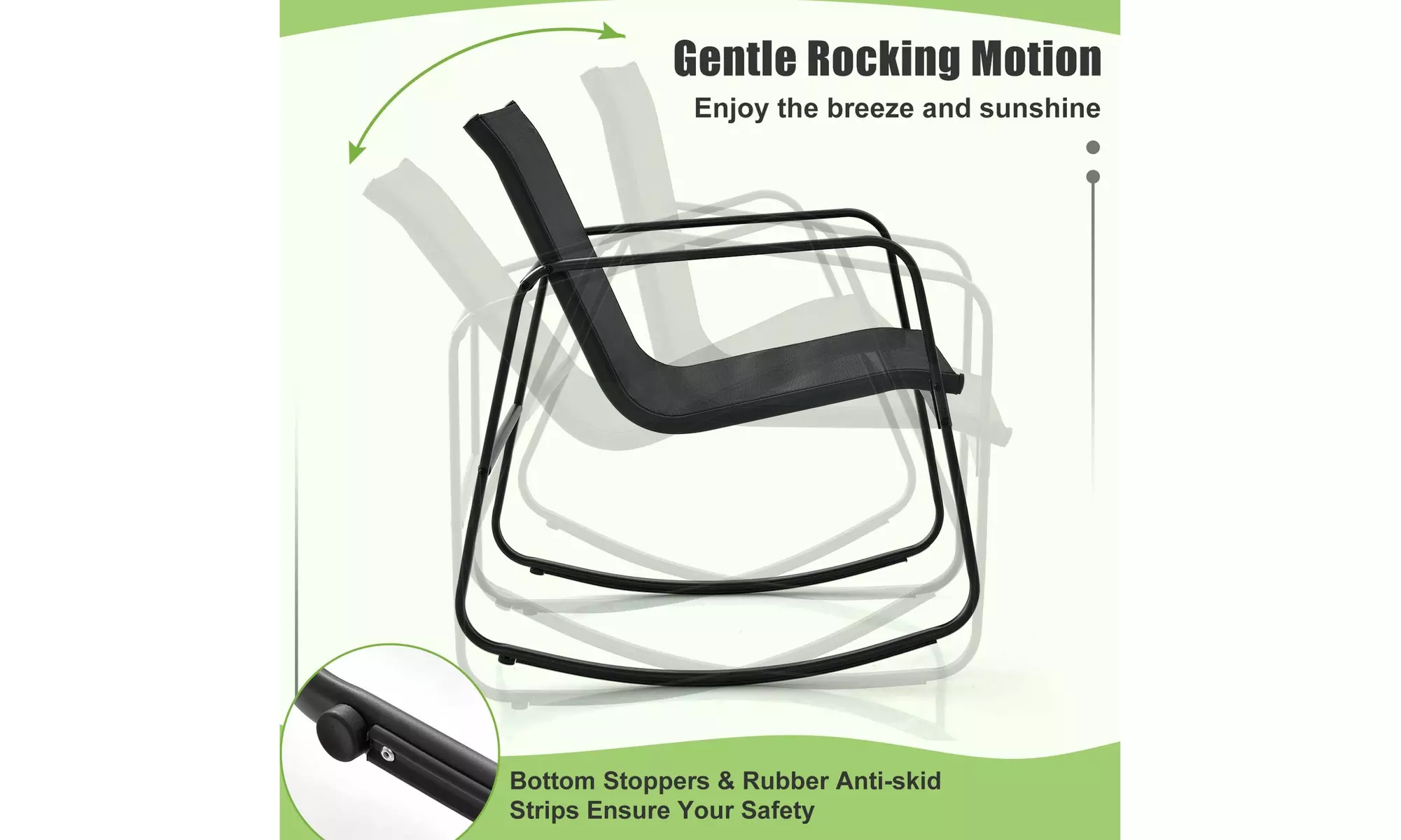 Costway 8- or 4-Piece Patio Rocking Chairs and Loveseat with Glass-Top Table