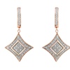 Image 4: Rose Gold Plated Sterling Silver .04cttw Diamond Cushion Earrings (H-I,I2-I3)