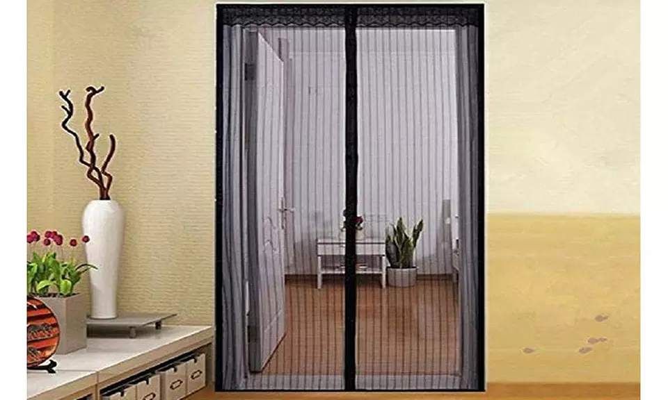 Bug-Out Magnetic Mesh Screen Door - Keeps Bugs Out - Animal Friendly  - Second Medium