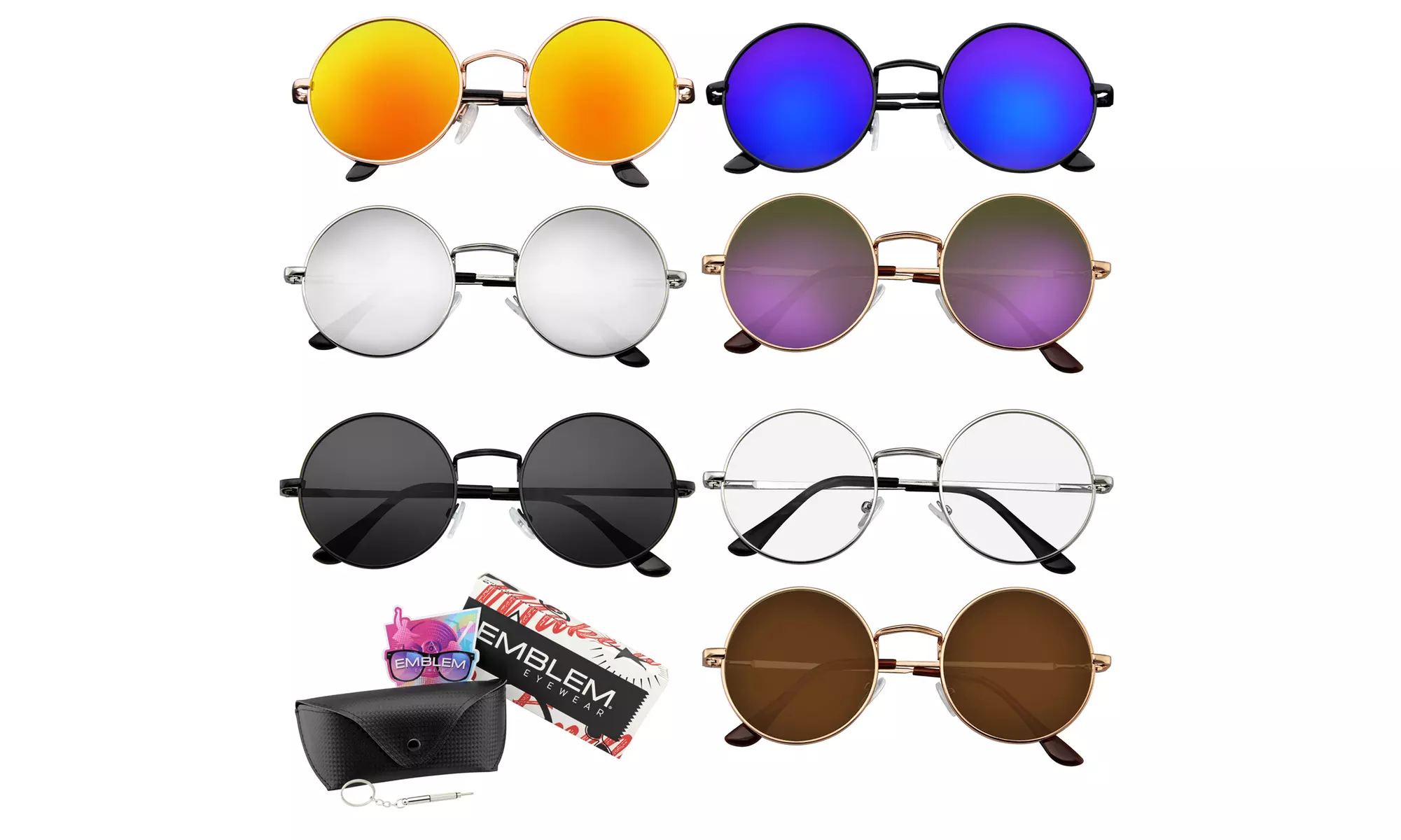 Emblem Eyewear - John Lennon Sunglasses Round Sunglasses Retro Vintage 60s 70s - Primary Image