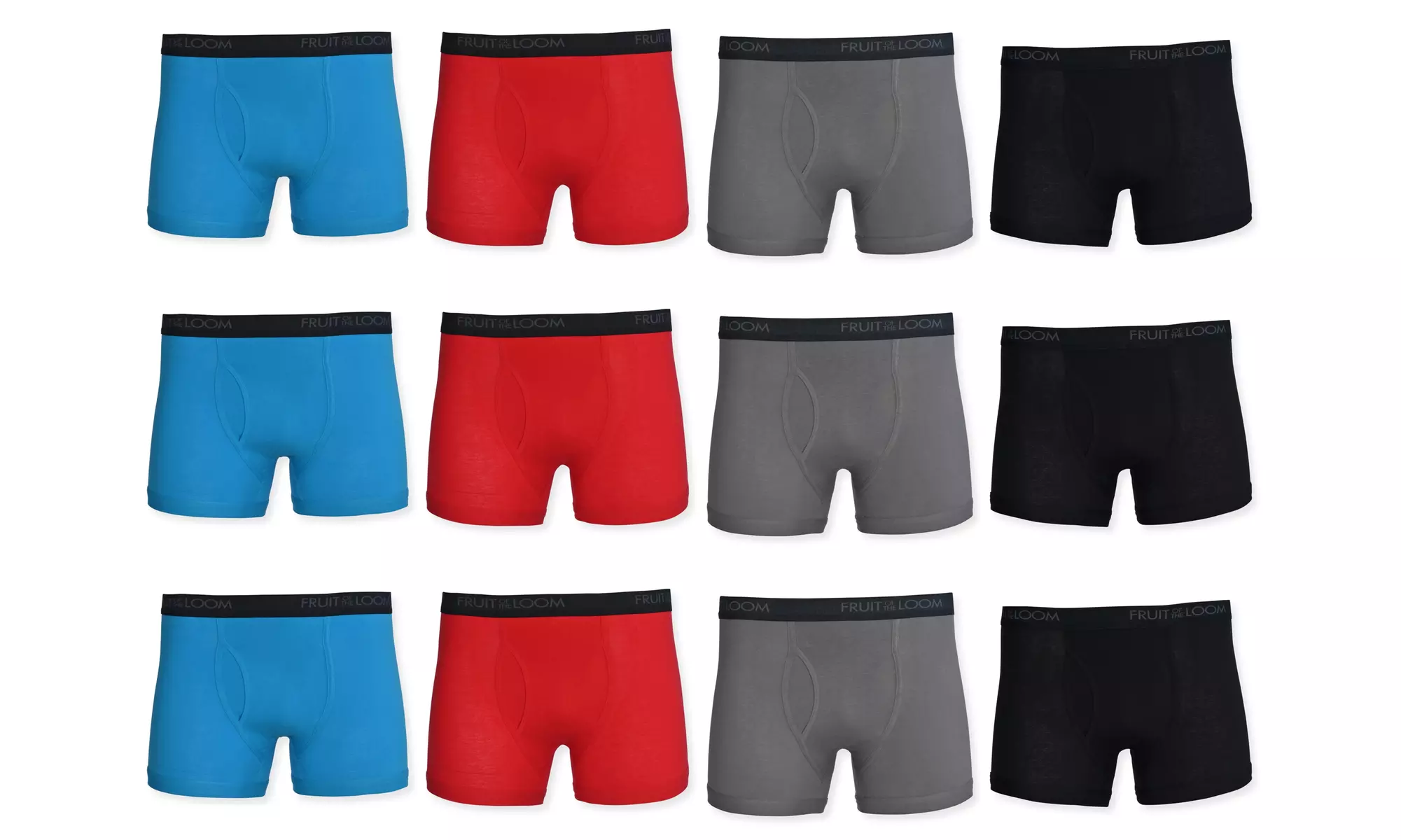 12 Pack Fruit of the Loom Men's Comfort Stretch Boxer Briefs (Short or Regular)