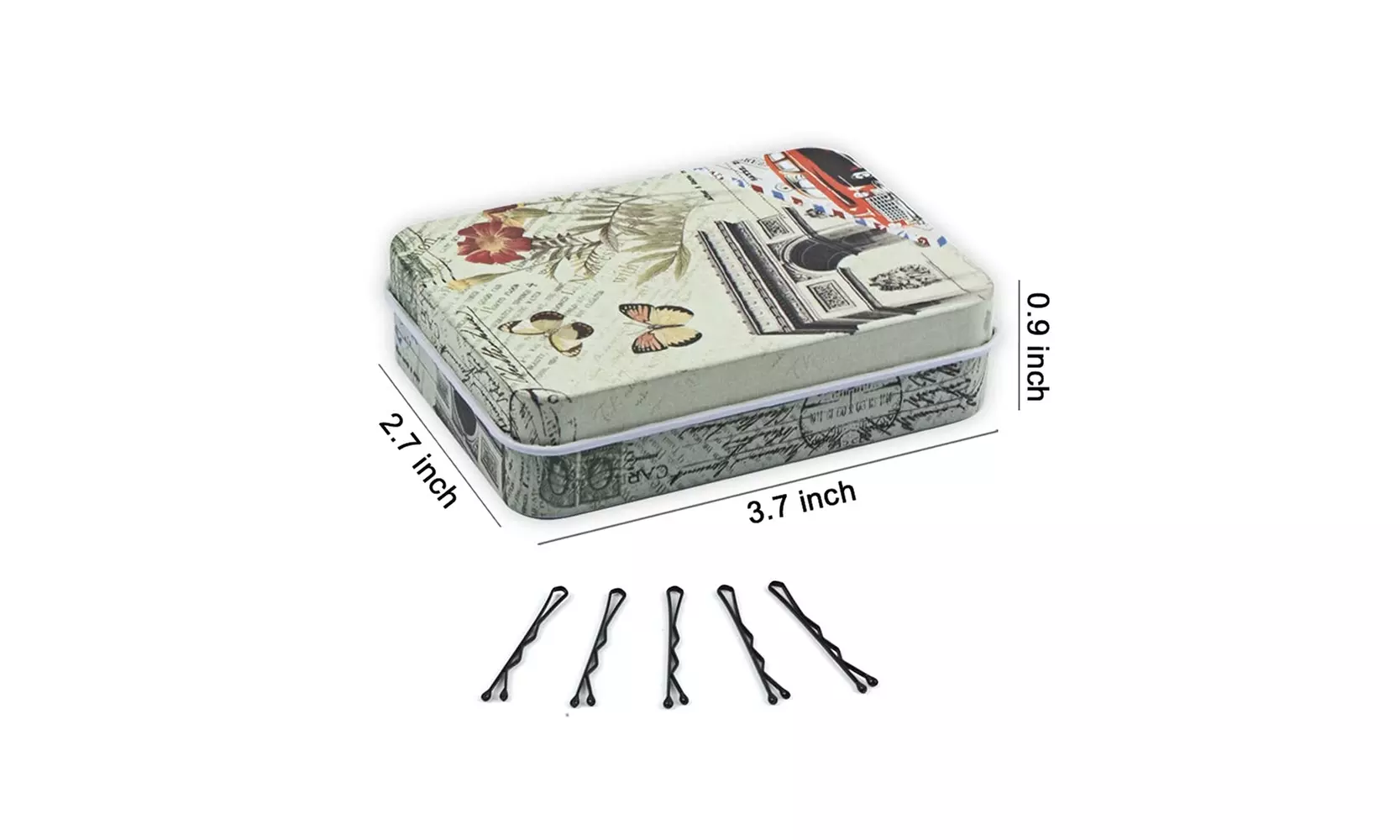 Mini Bobby Pins Black with Cute Case, 200 CT 1.38 Inch  - Second Medium