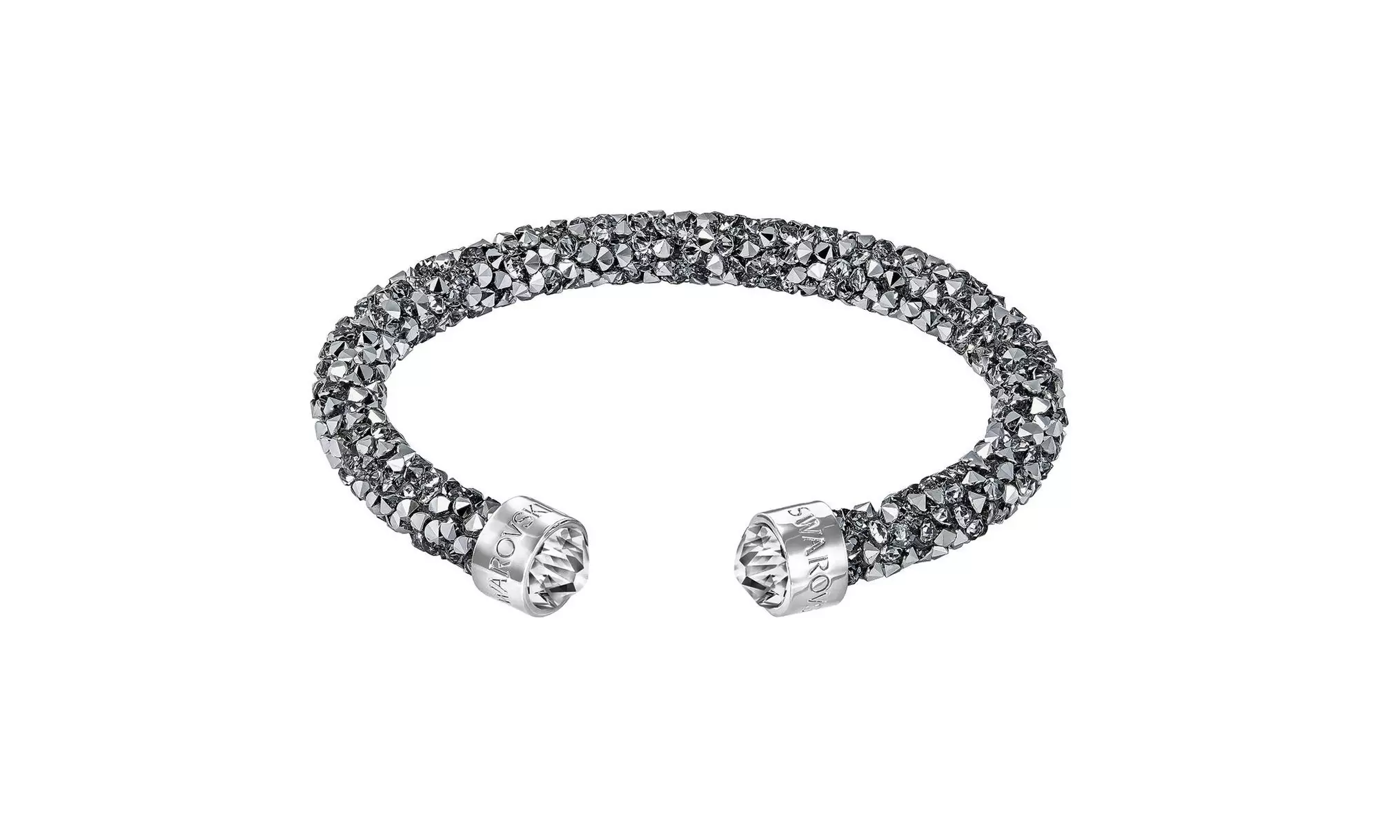 Offers Swarovski Crystaldust cuff Black, Stainless steel Bracelet Medium