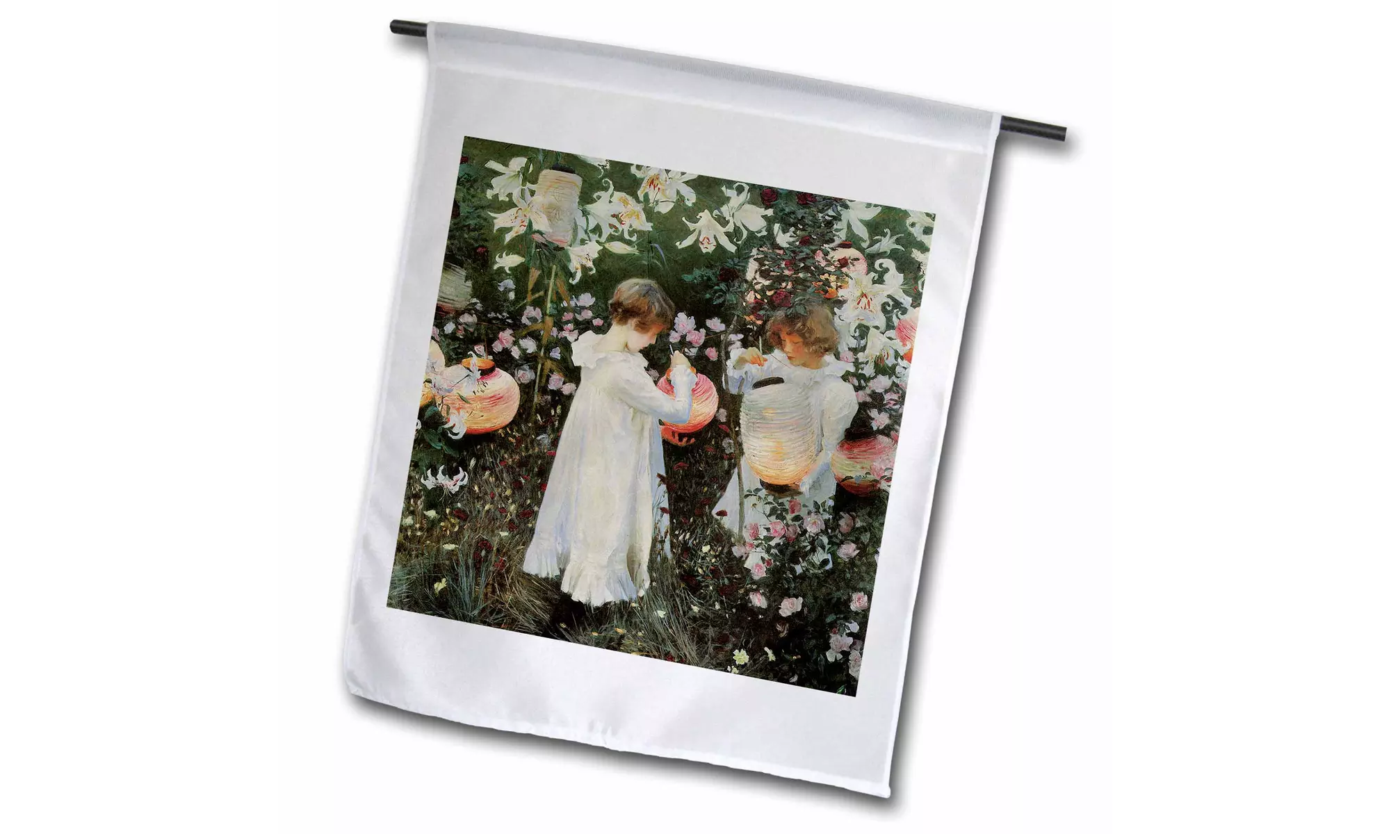  Garden Flag Carnation, Lily , Lily, Rose by John Singer Sargent Little Girls   - Primary Image
