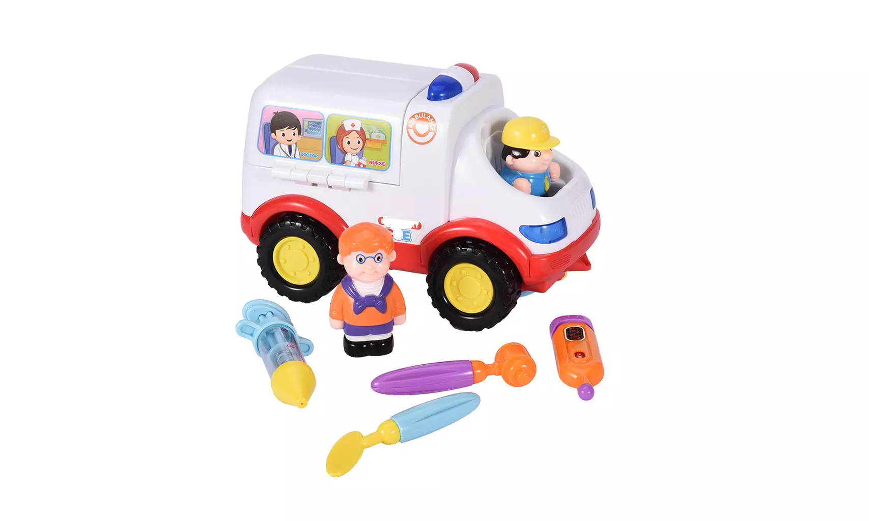 Inverlee Pretend Play Multi-function Electric All-around Ambulance Doctor - Primary Image
