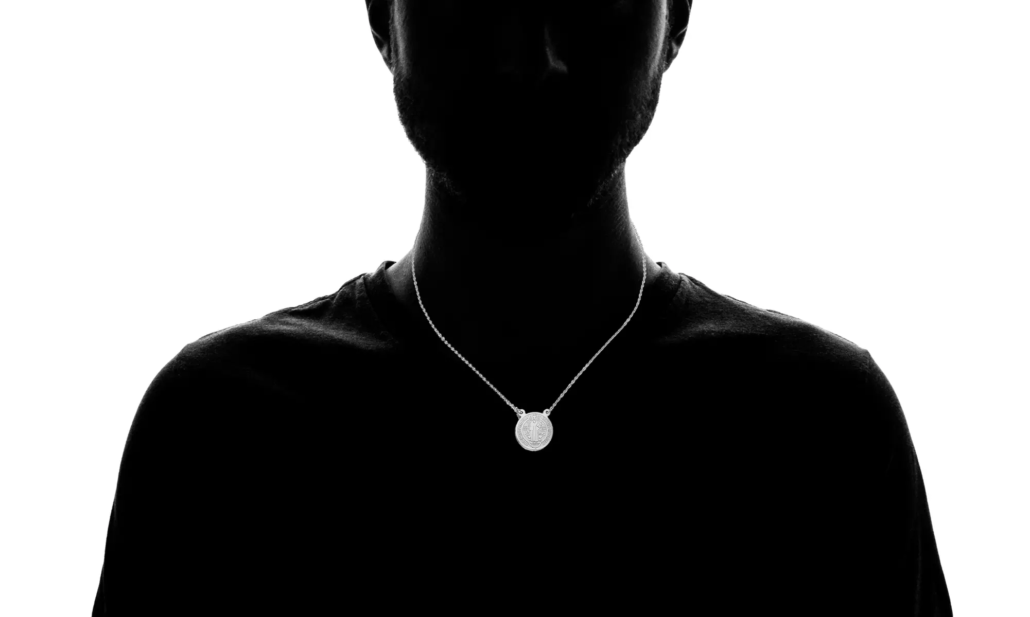 Men's Stainless Steel Reversible Scapular Necklace