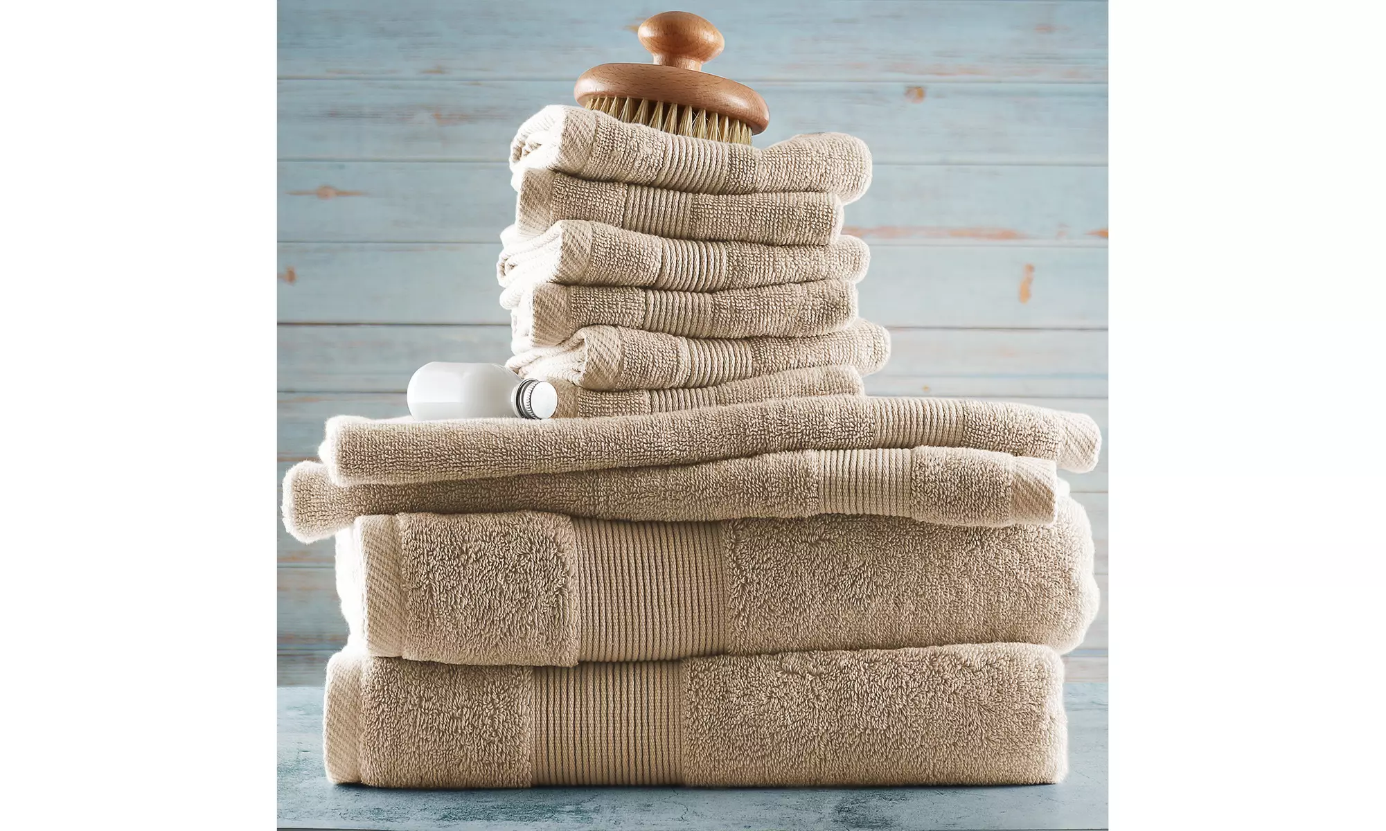 Hearth & Harbor Towels -100% Cotton Set of 10 ; 2 Bath, 2 Hand and 6 Washcloths