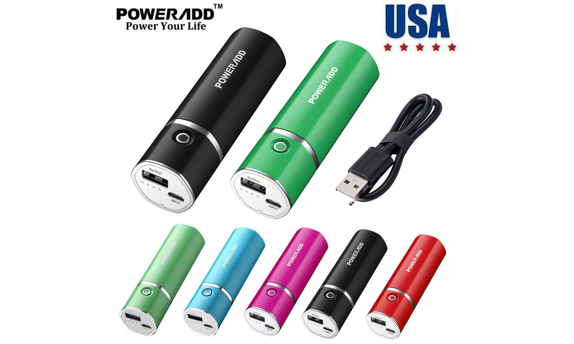 Poweradd 5000mAh Portable Power Bank USB External Battery Charger For Cell Phone - Primary Image
