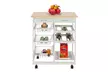 Moveable Kitchen Cart with Two Drawers & Two Wine Racks & Three Baskets White - Second Medium