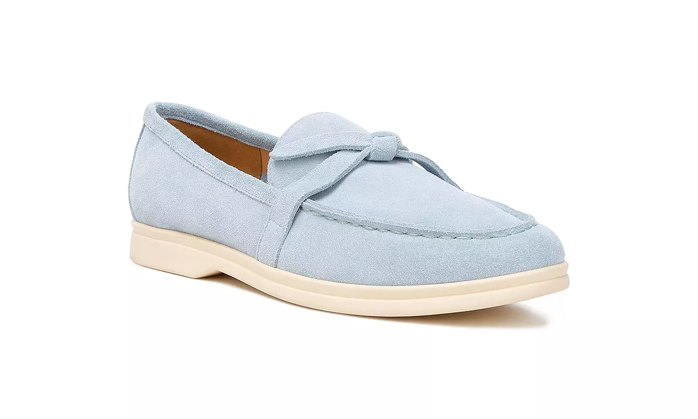Rag & Co Nautica Suede Knot Detailed Loafers