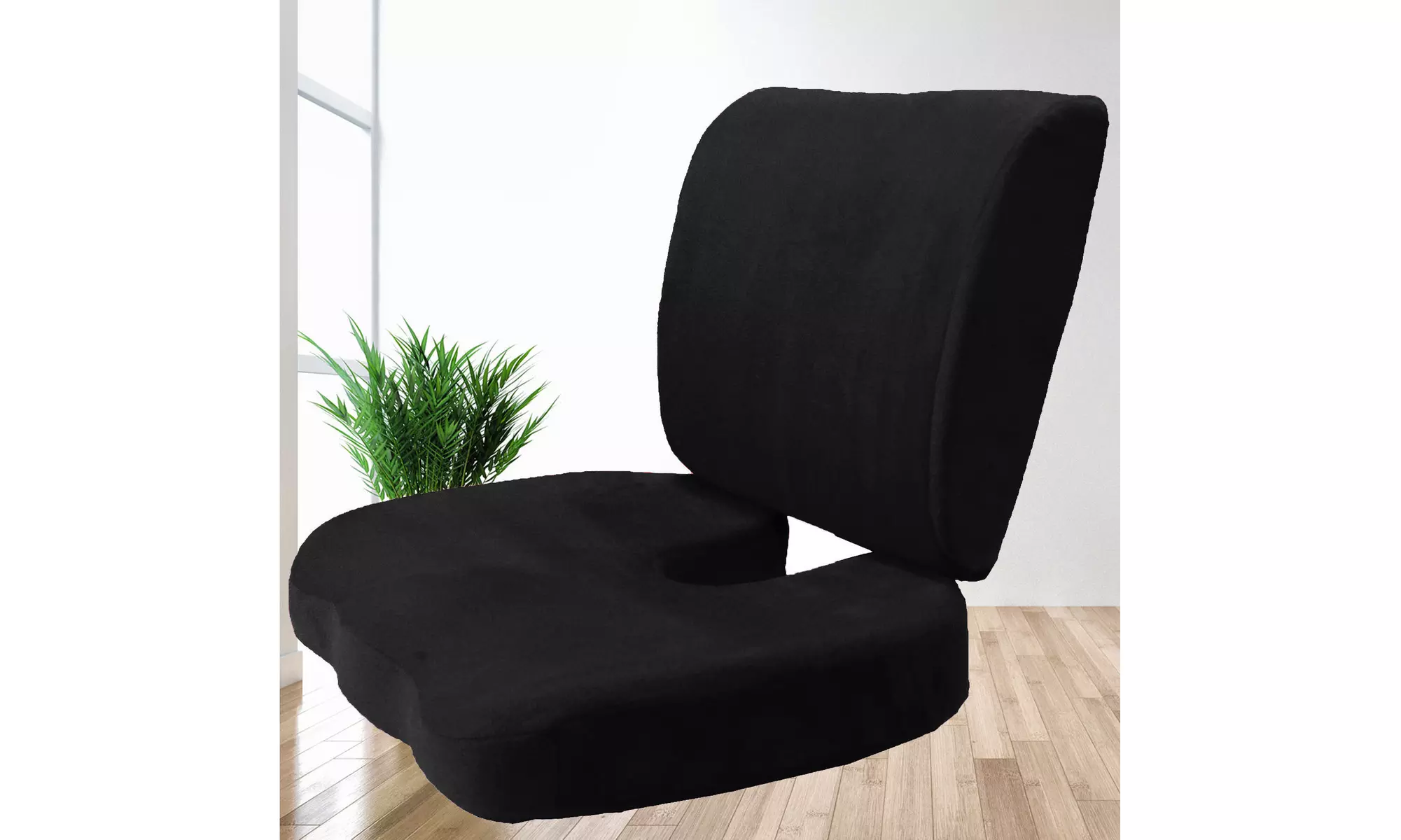 Memory foam orthopedic pain relief seat and back support cushion set - Primary Image