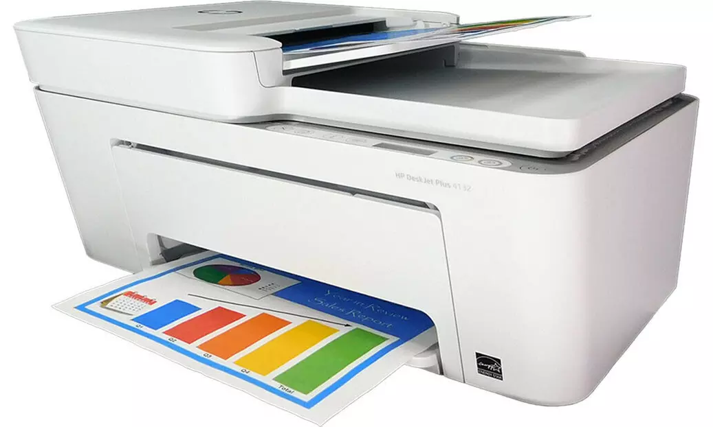 HP DeskJet Plus 4132 NO INK All-in-One Printer Scan (White)- Refurbished - Primary Image