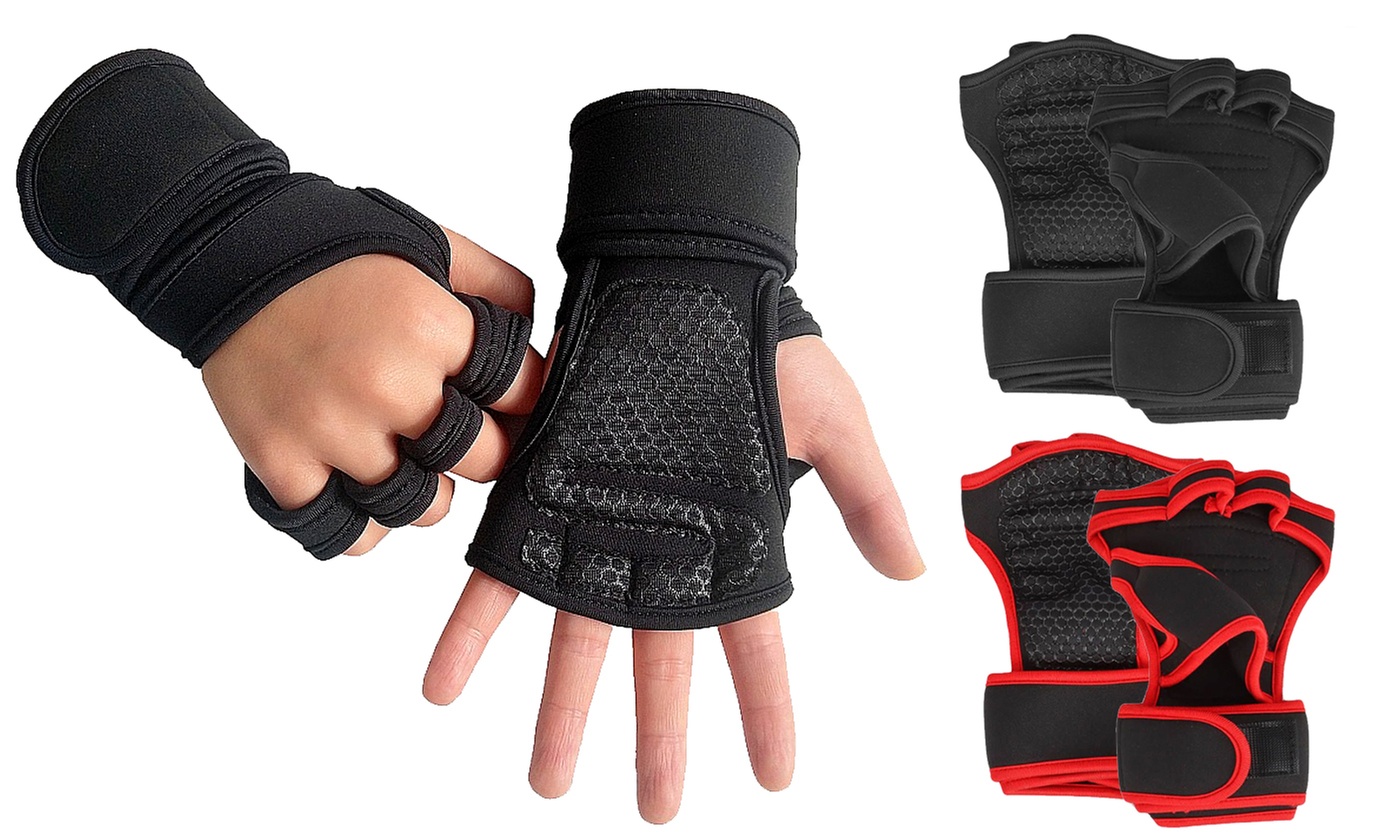 Fitness Gloves Weight Lifting Gym Workout Training Wrist Wrap Strap Men Women