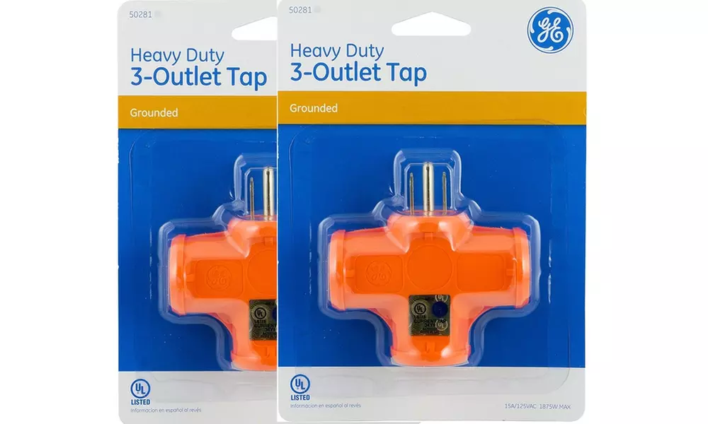 GE Heavy Duty 3-Outlet Tap - Converts One Grounded Outlet Into Three - Second Medium