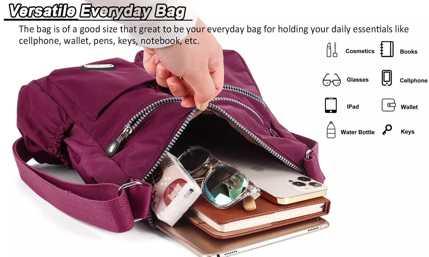 ItBelongs2U Women Nylon Waterproof Shoulder Messenger Lightweight Crossbody Bag
