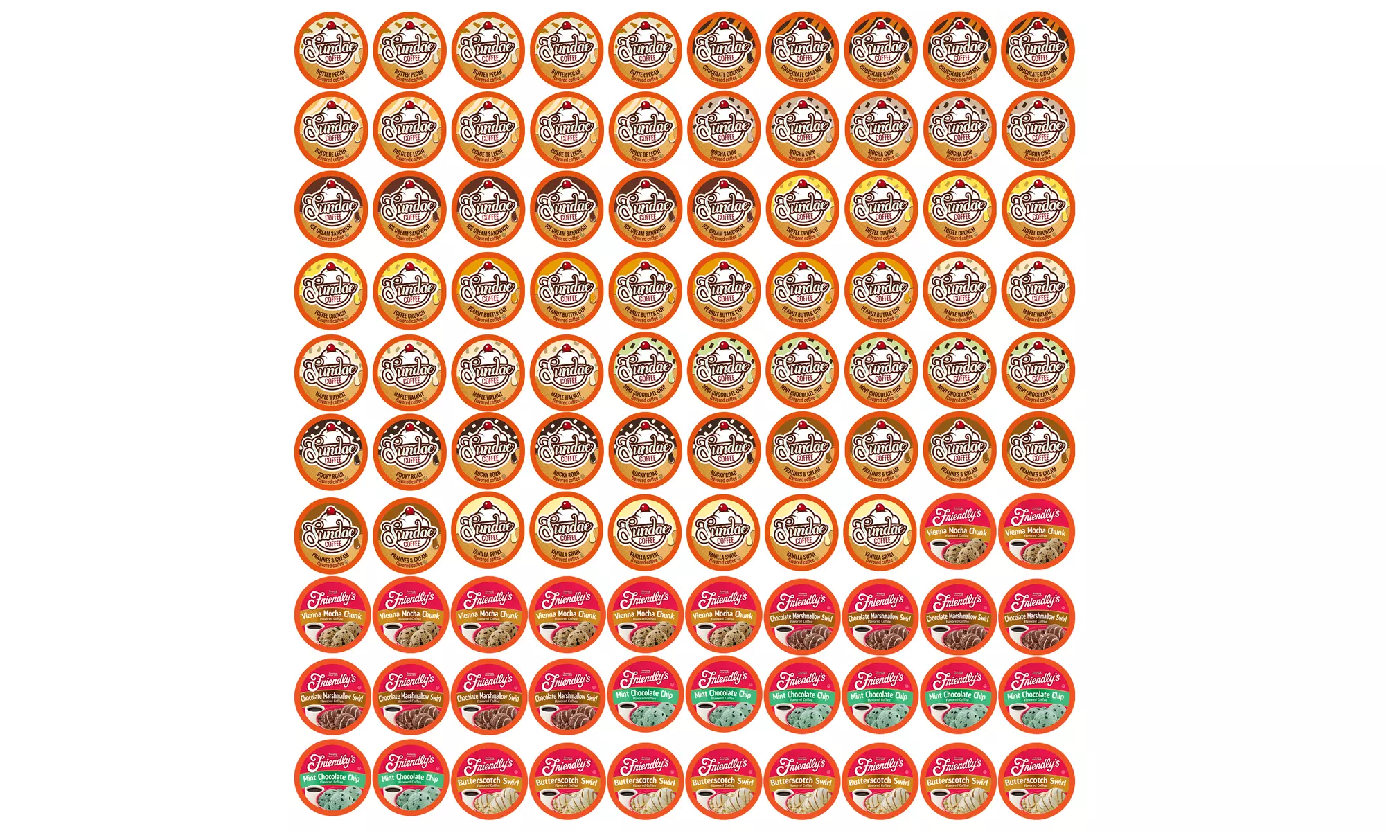 Ice Cream Flavored Coffee Variety Sampler for K-Cup Brewers (40 or 100 count) - Second Medium