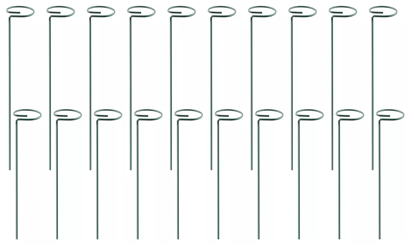 iNova 10"/16" Garden Plant Support Stakes Flower Single Stem Support (10-Pack)