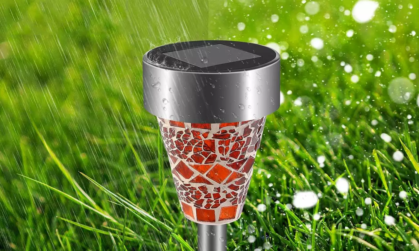 SolarEK LED Garden Mosaic Glass Pathway Solar Lights (6 or 12-Pack)