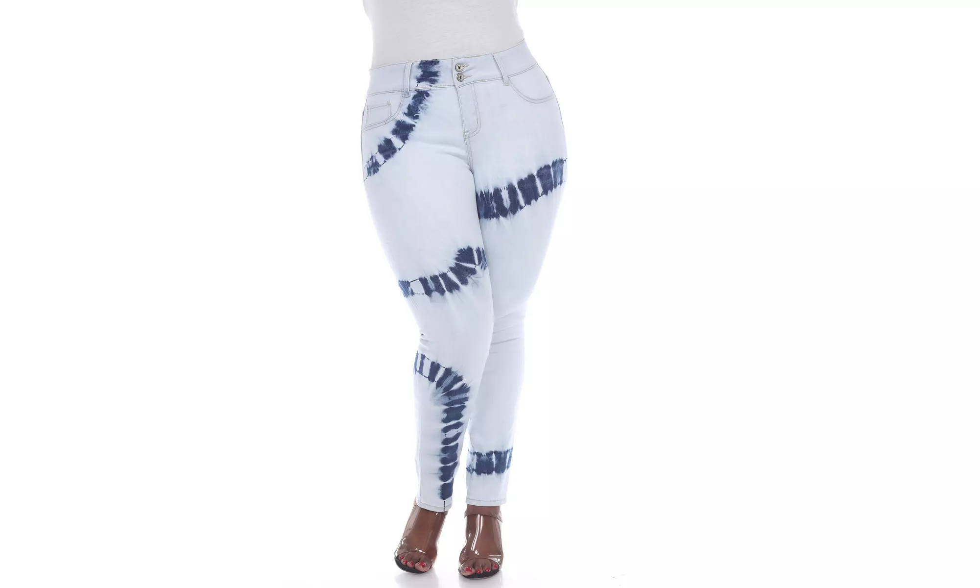 Plus Size Tie Dye Light Blue Denim - Primary Image