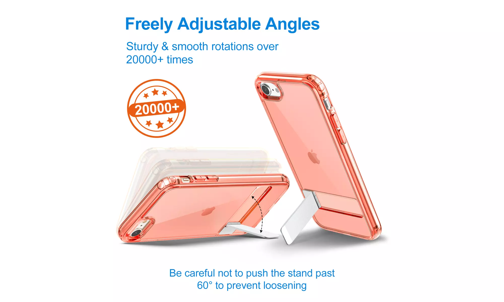 3-Way Metal Kickstand Case for Apple iPhone SE 3/2, iPhone 8/7, Bumper Cover