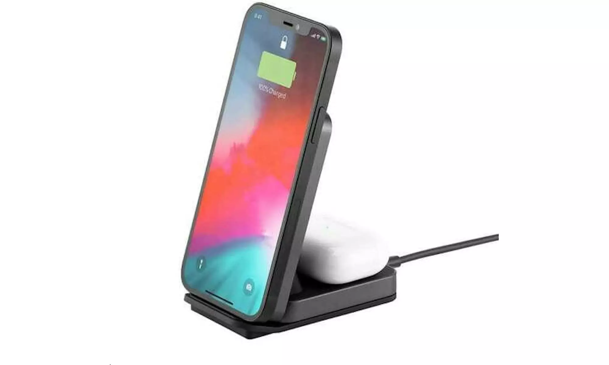 Ubio Labs 2-in-1 Wireless Charging Stand - Black AWC1109-Refurbished - Second Medium