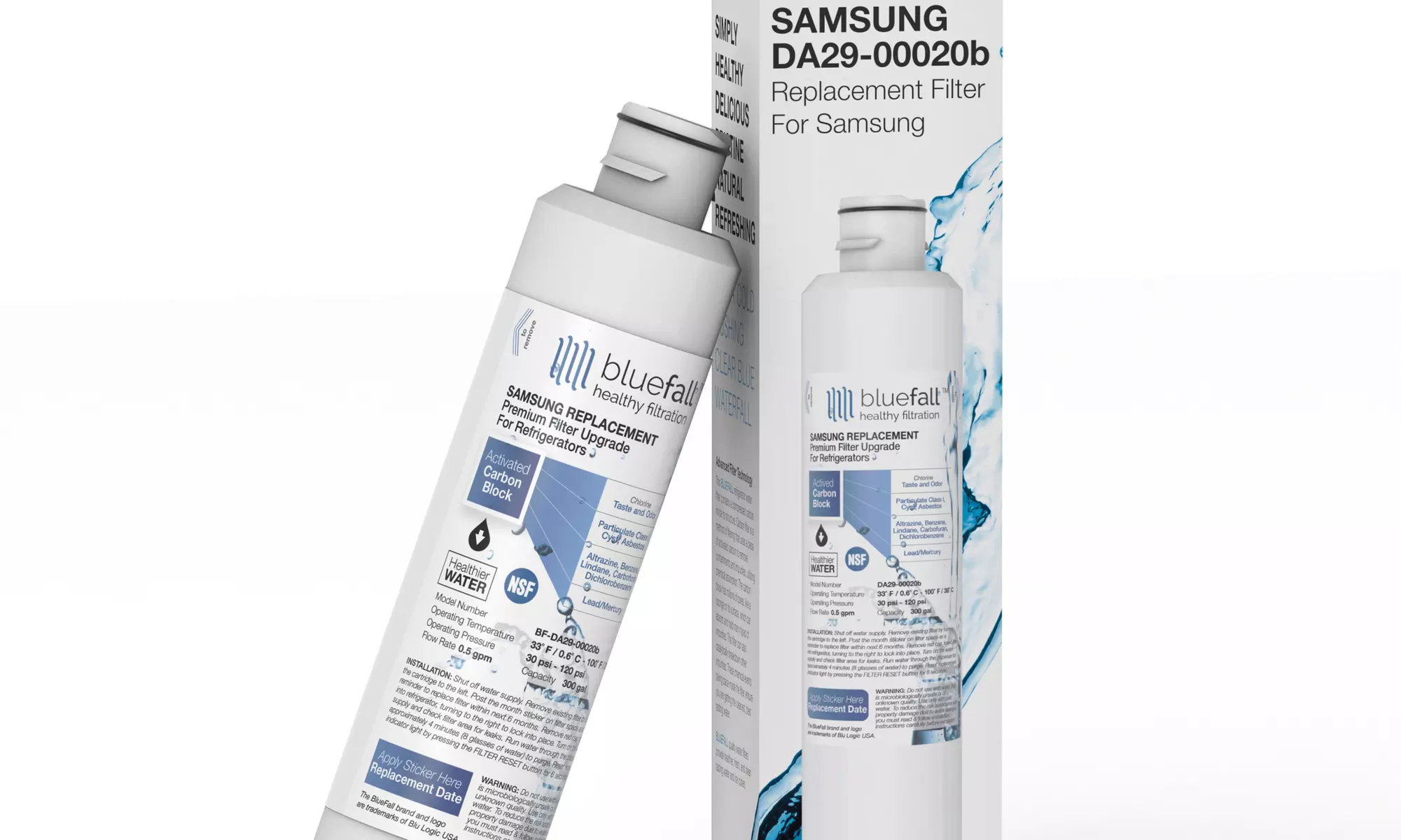 4 Samsung Compatible Da29-00020b Refrigerator Water Filter by Bluefall