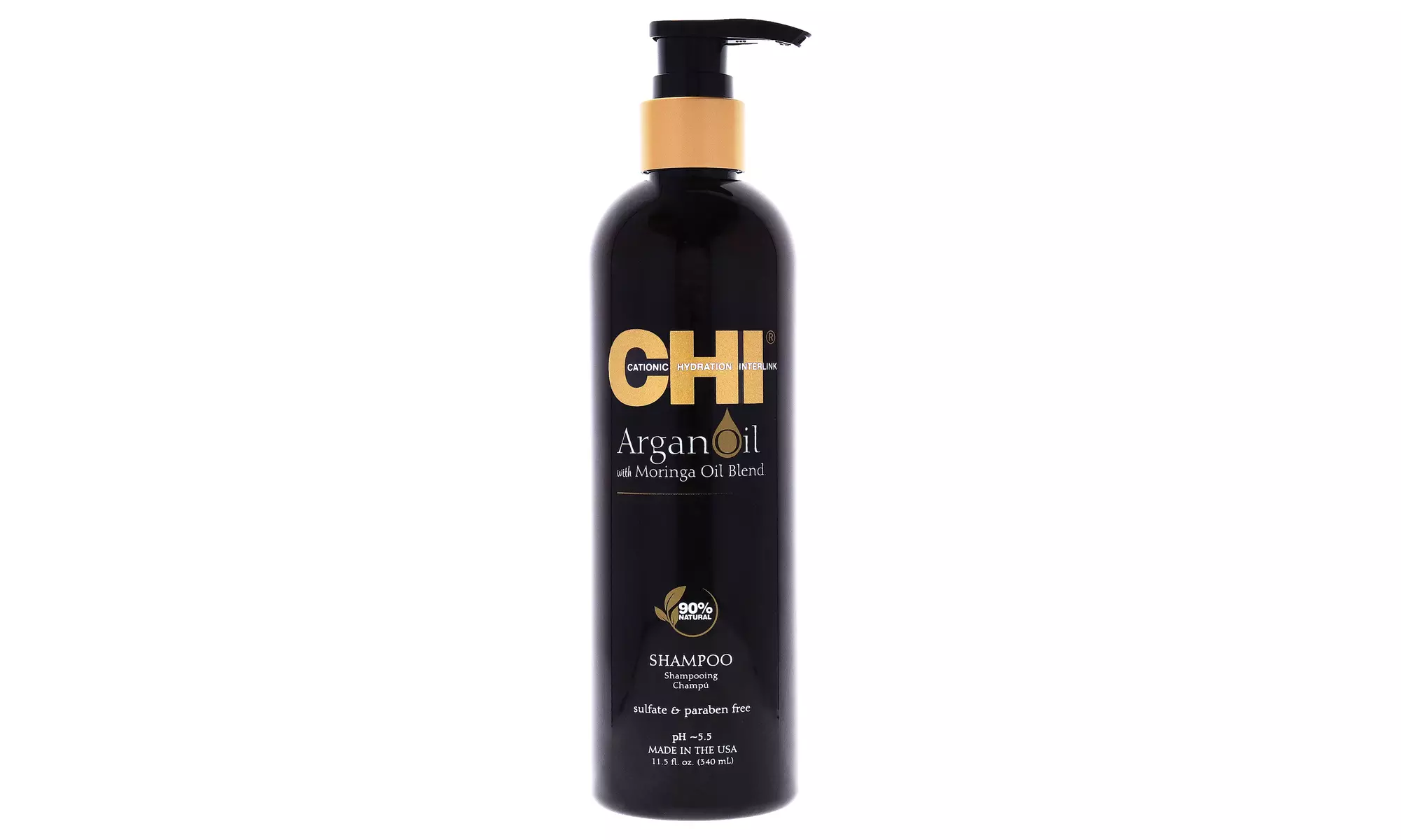 Argan Oil Plus Moringa Oil Blend Shampoo by CHI for Unisex - 11.5 oz Shampoo