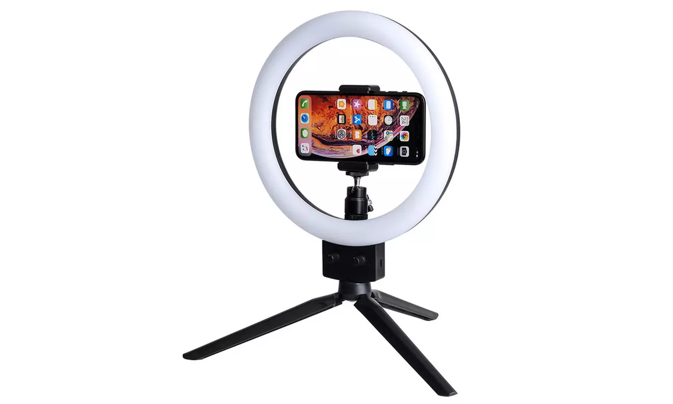 2800-5500K Dimming Double Color Temperature LED Ring Light and Tabletop Tripod - Second Medium